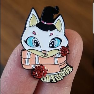 *2 for $13* Kitty w/ Witch's Hat & Rose Enamel Pin